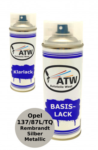 Autolack für Opel 137 / 87L/TQ Rembrandt Silber Metallic +400ml Klarlack Set